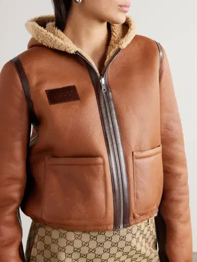 Gucci Cropped Hooded Reversible Shearling Jacket | Thumbnail 5 Gucci Cropped Hooded Reversible Shearling Jacket | Thumbnail 5