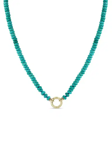 Zoë Chicco Turquoise Bead Enhancer Necklace | Thumbnail 1 Zoë Chicco Turquoise Bead Enhancer Necklace | Thumbnail 1