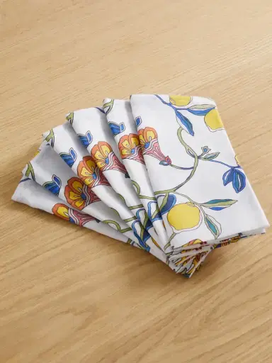 La DoubleJ Set Of Six Printed Linen Napkins | Thumbnail 1 La DoubleJ Set Of Six Printed Linen Napkins | Thumbnail 1