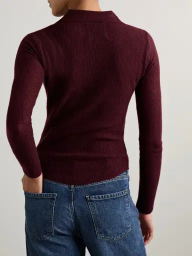 Citizens of Humanity Simone Ribbed Wool And Cashmere-blend Polo Sweater | Thumbnail 4 Citizens of Humanity Simone Ribbed Wool And Cashmere-blend Polo Sweater | Thumbnail 4