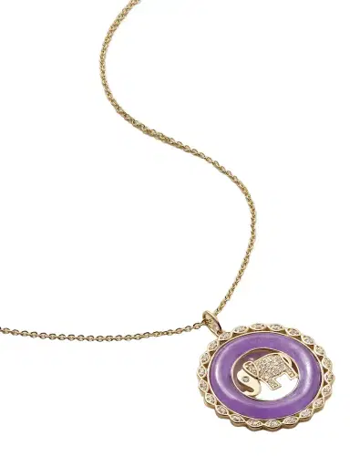 Sydney Evan Elephant 14-karat Gold, Enamel And Diamond Necklace | Thumbnail 1 Sydney Evan Elephant 14-karat Gold, Enamel And Diamond Necklace | Thumbnail 1