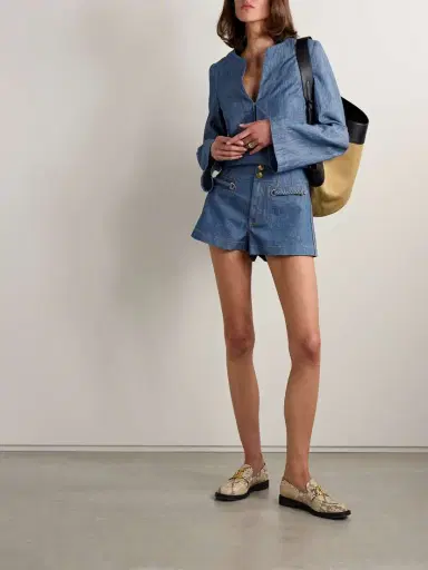 Zimmermann Wylie Braided Denim Shorts | Thumbnail 2 Zimmermann Wylie Braided Denim Shorts | Thumbnail 2
