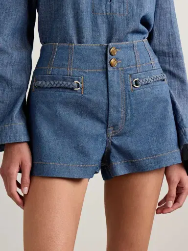 Zimmermann Wylie Braided Denim Shorts | Thumbnail 3 Zimmermann Wylie Braided Denim Shorts | Thumbnail 3