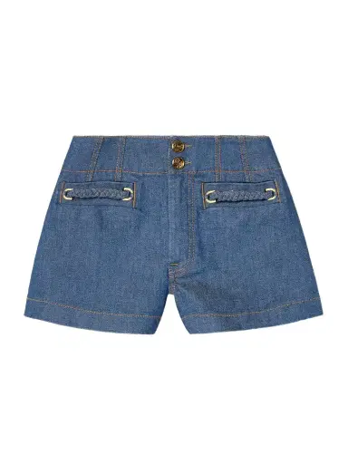 Zimmermann Wylie Braided Denim Shorts | Thumbnail 1 Zimmermann Wylie Braided Denim Shorts | Thumbnail 1