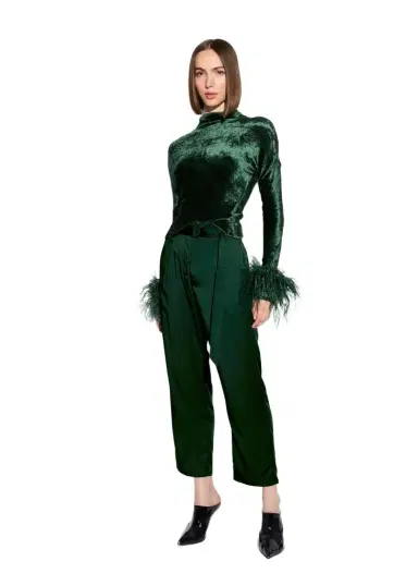 LAPOINTE Satin Belted Cropped Pant | Thumbnail 1 LAPOINTE Satin Belted Cropped Pant | Thumbnail 1