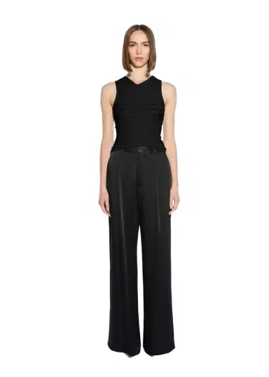 Lapointe Satin Relaxed Pleated Pant | Thumbnail 1 Lapointe Satin Relaxed Pleated Pant | Thumbnail 1