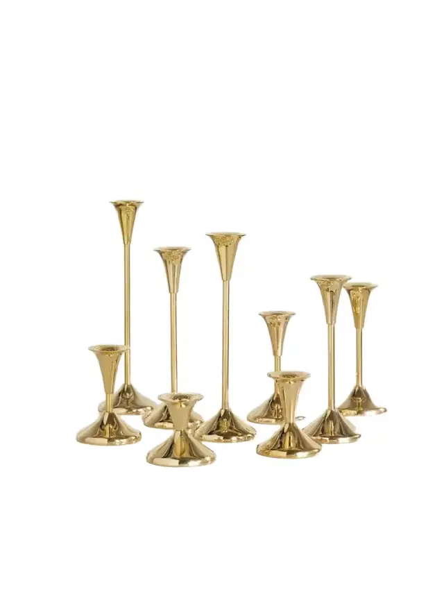 Puddle Set Of Nine Brass Candlesticks Puddle Set Of Nine Brass Candlesticks