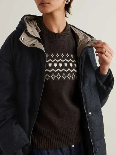 Brunello Cucinelli Hooded Faux Fur-trimmed Quilted Wool Down Coat | Thumbnail 6 Brunello Cucinelli Hooded Faux Fur-trimmed Quilted Wool Down Coat | Thumbnail 6