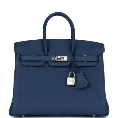 HERMÈS Hermes Birkin 25 Deep Bleu Verso Togo Palladium Hardware | Thumbnail 1 HERMÈS Hermes Birkin 25 Deep Bleu Verso Togo Palladium Hardware | Thumbnail 1