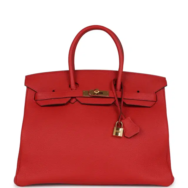 Pre-owned Hermes Birkin 35 Rouge Tomate Togo Gold Hardware Pre-owned Hermes Birkin 35 Rouge Tomate Togo Gold Hardware