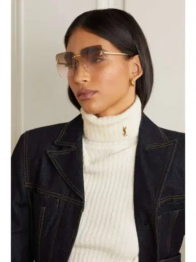 FENDI EYEWEAR Fendi First Oversized Square-frame Gold-tone Sunglasses | Thumbnail 2 FENDI EYEWEAR Fendi First Oversized Square-frame Gold-tone Sunglasses | Thumbnail 2
