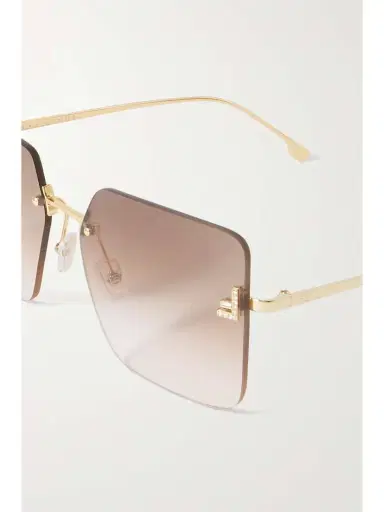 FENDI EYEWEAR Fendi First Oversized Square-frame Gold-tone Sunglasses | Thumbnail 4 FENDI EYEWEAR Fendi First Oversized Square-frame Gold-tone Sunglasses | Thumbnail 4