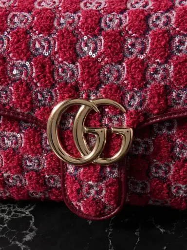 Gucci Gg Marmont 2.0 Embellished Embroidered Leather-trimmed Bouclé Shoulder Bag | Thumbnail 4 Gucci Gg Marmont 2.0 Embellished Embroidered Leather-trimmed Bouclé Shoulder Bag | Thumbnail 4