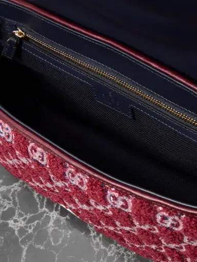 Gucci Gg Marmont 2.0 Embellished Embroidered Leather-trimmed Bouclé Shoulder Bag | Thumbnail 5 Gucci Gg Marmont 2.0 Embellished Embroidered Leather-trimmed Bouclé Shoulder Bag | Thumbnail 5