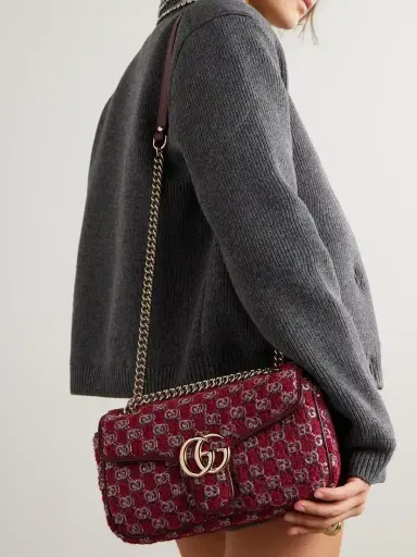 Gucci Gg Marmont 2.0 Embellished Embroidered Leather-trimmed Bouclé Shoulder Bag | Thumbnail 6 Gucci Gg Marmont 2.0 Embellished Embroidered Leather-trimmed Bouclé Shoulder Bag | Thumbnail 6