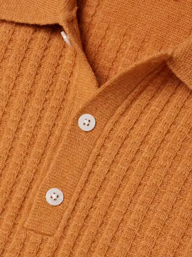 Guest In Residence Ribbed Waffle-knit Cashmere Polo Sweater | Thumbnail 5 Guest In Residence Ribbed Waffle-knit Cashmere Polo Sweater | Thumbnail 5