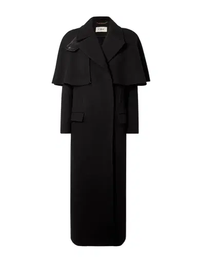 Chloé Cape-effect Double-breasted Leather-trimmed Wool Coat | Thumbnail 1 Chloé Cape-effect Double-breasted Leather-trimmed Wool Coat | Thumbnail 1