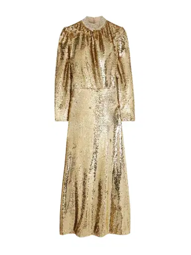 Saloni Jena Embellished Silk-trimmed Tulle Midi Dress | Thumbnail 1 Saloni Jena Embellished Silk-trimmed Tulle Midi Dress | Thumbnail 1