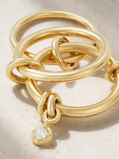 Spinelli Kilcollin Piera Set Of Three 18-karat Gold Diamond Rings | Thumbnail 4 Spinelli Kilcollin Piera Set Of Three 18-karat Gold Diamond Rings | Thumbnail 4