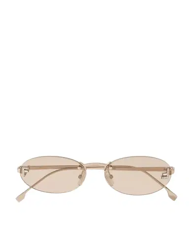 FENDI EYEWEAR Rimless Oval-frame Crystal-embellished Gold-tone Sunglasses | Thumbnail 1 FENDI EYEWEAR Rimless Oval-frame Crystal-embellished Gold-tone Sunglasses | Thumbnail 1