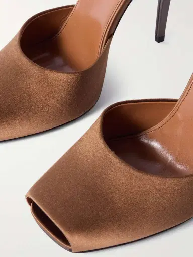 Saint Laurent La Scandale Leather-trimmed Satin Sandals | Thumbnail 4 Saint Laurent La Scandale Leather-trimmed Satin Sandals | Thumbnail 4