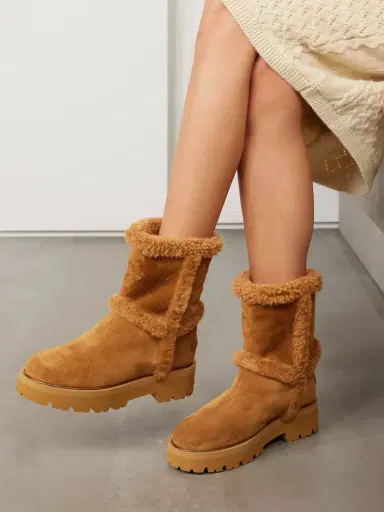 Aquazzura Teddi Shearling-trimmed Suede Ankle Boots | Thumbnail 2 Aquazzura Teddi Shearling-trimmed Suede Ankle Boots | Thumbnail 2