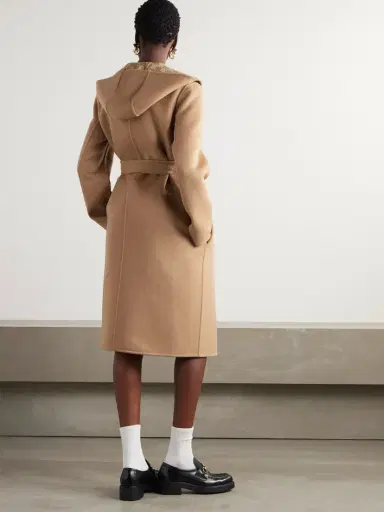 Gucci Reversible Hooded Belted Wool And Silk-blend Jacquard Coat | Thumbnail 4 Gucci Reversible Hooded Belted Wool And Silk-blend Jacquard Coat | Thumbnail 4
