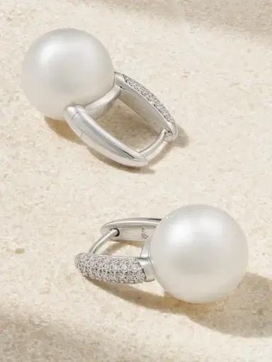 Mikimoto 18-karat White Gold, Pearl And Diamond Earrings | Thumbnail 3 Mikimoto 18-karat White Gold, Pearl And Diamond Earrings | Thumbnail 3