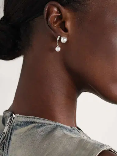 Mikimoto 18-karat White Gold, Pearl And Diamond Earrings | Thumbnail 4 Mikimoto 18-karat White Gold, Pearl And Diamond Earrings | Thumbnail 4