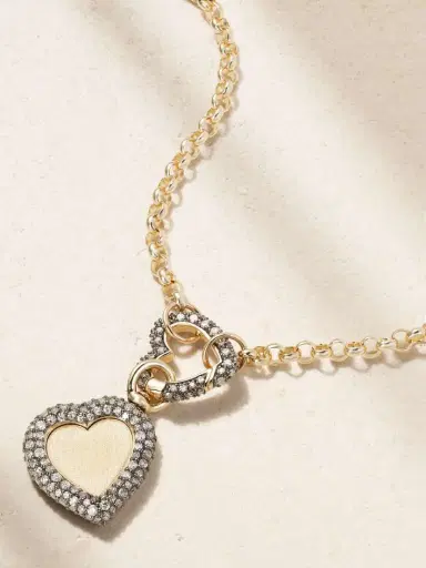 Lucy Delius Chubby Love Belcher 14-karat Gold, Rhodium-plated And Diamond Necklace | Thumbnail 4 Lucy Delius Chubby Love Belcher 14-karat Gold, Rhodium-plated And Diamond Necklace | Thumbnail 4