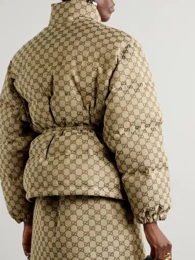 Gucci Belted Leather-trimmed Cotton-blend Canvas Down Jacket | Thumbnail 3 Gucci Belted Leather-trimmed Cotton-blend Canvas Down Jacket | Thumbnail 3