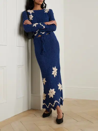 Agua by Agua Bendita + Escvdo Muhu Crocheted Alpaca Midi Skirt | Thumbnail 2 Agua by Agua Bendita + Escvdo Muhu Crocheted Alpaca Midi Skirt | Thumbnail 2