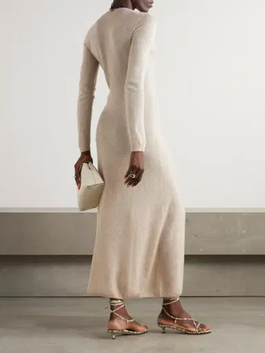 Loro Piana Camino Cashmere And Silk-blend Midi Dress | Thumbnail 3 Loro Piana Camino Cashmere And Silk-blend Midi Dress | Thumbnail 3