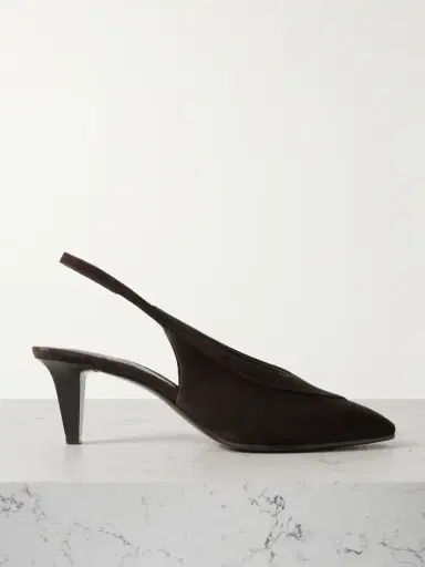 Loro Piana Rebecca Suede Slingback Pumps | Thumbnail 1 Loro Piana Rebecca Suede Slingback Pumps | Thumbnail 1
