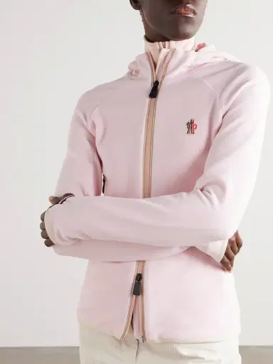 Moncler Grenoble Appliquéd Hooded Fleece Jacket | Thumbnail 3 Moncler Grenoble Appliquéd Hooded Fleece Jacket | Thumbnail 3