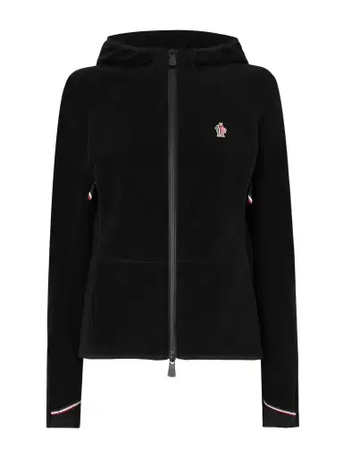 Moncler Grenoble Appliquéd Hooded Fleece Jacket | Thumbnail 1 Moncler Grenoble Appliquéd Hooded Fleece Jacket | Thumbnail 1