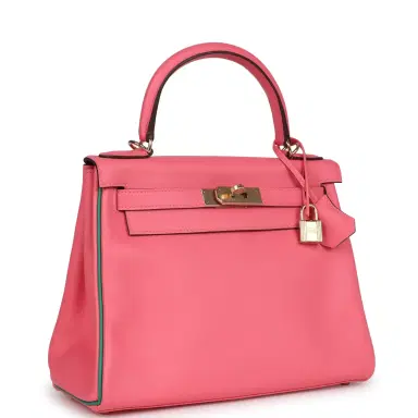 HERMÈS Hermes Special Order (HSS) Kelly Retourne 28 Rose Azalee and Vert Vertigo Swift Gold Hardware | Thumbnail 2 HERMÈS Hermes Special Order (HSS) Kelly Retourne 28 Rose Azalee and Vert Vertigo Swift Gold Hardware | Thumbnail 2