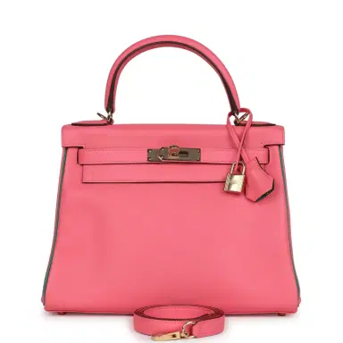HERMÈS Hermes Special Order (HSS) Kelly Retourne 28 Rose Azalee and Vert Vertigo Swift Gold Hardware | Thumbnail 1 HERMÈS Hermes Special Order (HSS) Kelly Retourne 28 Rose Azalee and Vert Vertigo Swift Gold Hardware | Thumbnail 1