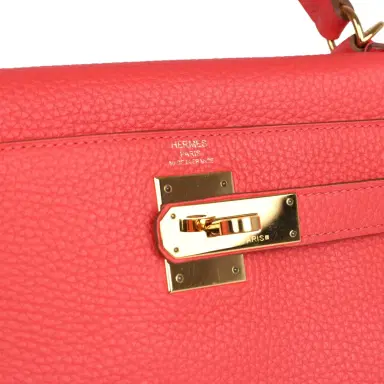 HERMÈS Pre-owned Hermes Kelly Retourne 28 Rose Jaipur Clemence Gold Hardware | Thumbnail 7 HERMÈS Pre-owned Hermes Kelly Retourne 28 Rose Jaipur Clemence Gold Hardware | Thumbnail 7