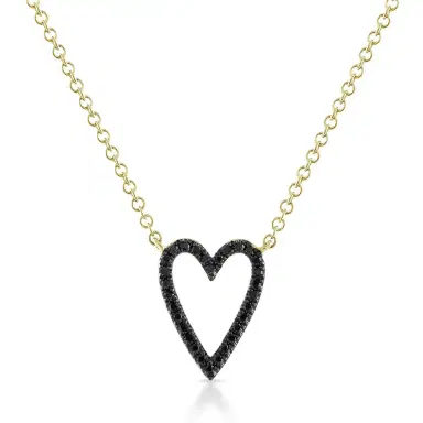 Stephanie Gottlieb Small Black Diamond Pave Heart Shaped Outline Necklace | Thumbnail 2 Stephanie Gottlieb Small Black Diamond Pave Heart Shaped Outline Necklace | Thumbnail 2