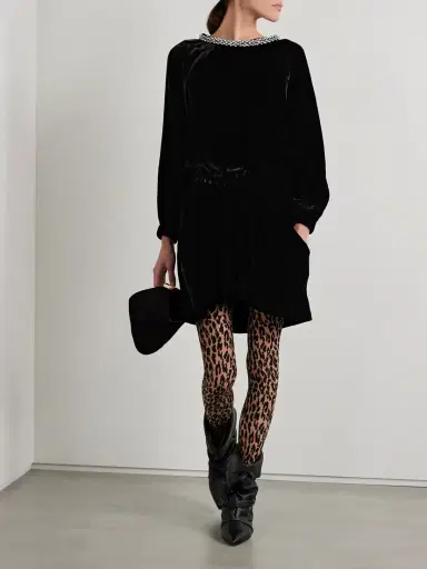 Isabel Marant Beniga Crystal-embellished Velvet Mini Dress | Thumbnail 2 Isabel Marant Beniga Crystal-embellished Velvet Mini Dress | Thumbnail 2