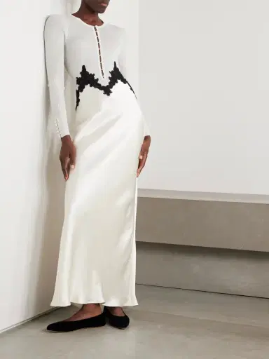 Gabriela Hearst Kerry Lace-trimmed Ribbed Cashmere-blend And Silk Maxi Dress | Thumbnail 2 Gabriela Hearst Kerry Lace-trimmed Ribbed Cashmere-blend And Silk Maxi Dress | Thumbnail 2