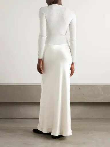 Gabriela Hearst Kerry Lace-trimmed Ribbed Cashmere-blend And Silk Maxi Dress | Thumbnail 3 Gabriela Hearst Kerry Lace-trimmed Ribbed Cashmere-blend And Silk Maxi Dress | Thumbnail 3