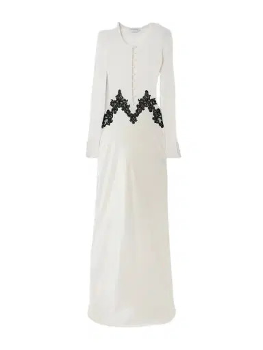 Gabriela Hearst Kerry Lace-trimmed Ribbed Cashmere-blend And Silk Maxi Dress | Thumbnail 1 Gabriela Hearst Kerry Lace-trimmed Ribbed Cashmere-blend And Silk Maxi Dress | Thumbnail 1