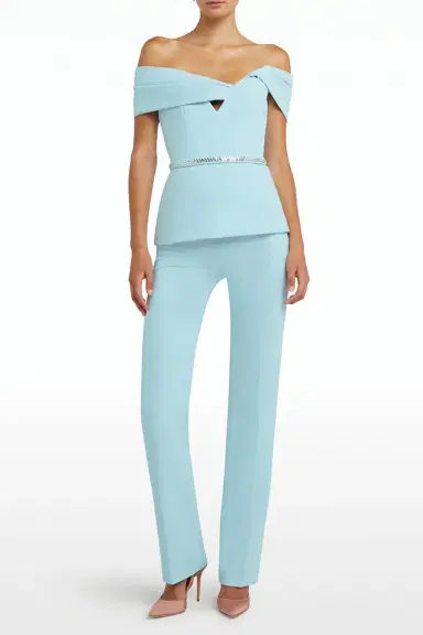 Safiyaa Alexa Pant - Baby Blue | Thumbnail 2 Safiyaa Alexa Pant - Baby Blue | Thumbnail 2