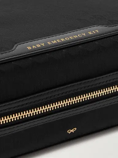 Anya Hindmarch Baby Emergency Kit Leather-trimmed Shell Pouch | Thumbnail 4 Anya Hindmarch Baby Emergency Kit Leather-trimmed Shell Pouch | Thumbnail 4