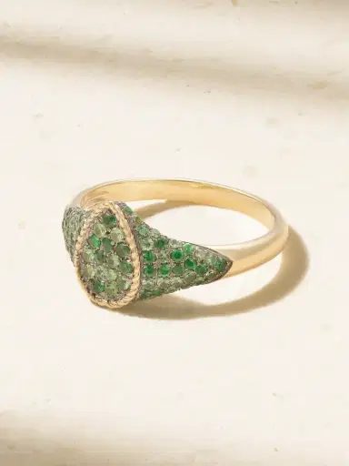Yvonne Léon Baby Chevaliere 9-karat Gold Tsavorite Ring | Thumbnail 1 Yvonne Léon Baby Chevaliere 9-karat Gold Tsavorite Ring | Thumbnail 1