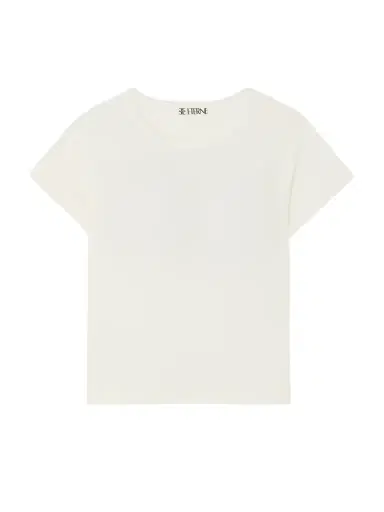 ÉTERNE Short Sleeve Baby Tee Cropped Cotton And Modal-blend Jersey T-shirt | Thumbnail 1 ÉTERNE Short Sleeve Baby Tee Cropped Cotton And Modal-blend Jersey T-shirt | Thumbnail 1