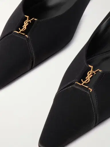 Saint Laurent Babylone Embellished Crepe Point-toe Slingback Flats | Thumbnail 4 Saint Laurent Babylone Embellished Crepe Point-toe Slingback Flats | Thumbnail 4