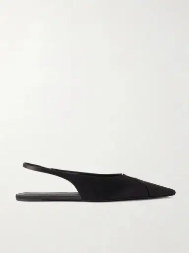 Saint Laurent Babylone Embellished Crepe Point-toe Slingback Flats | Thumbnail 5 Saint Laurent Babylone Embellished Crepe Point-toe Slingback Flats | Thumbnail 5